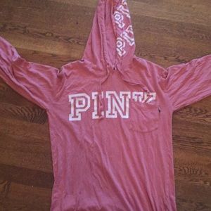 a pink very thin hoodie type thing
